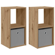 Set di 2 Comodini | Armadio da Notte | Mobiletto da notte Rovere artigianale 30,5 x 27 x 59,5 cm