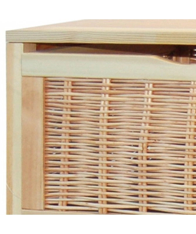 Cassettiera Giada in legno e vimini con 2 cassetti