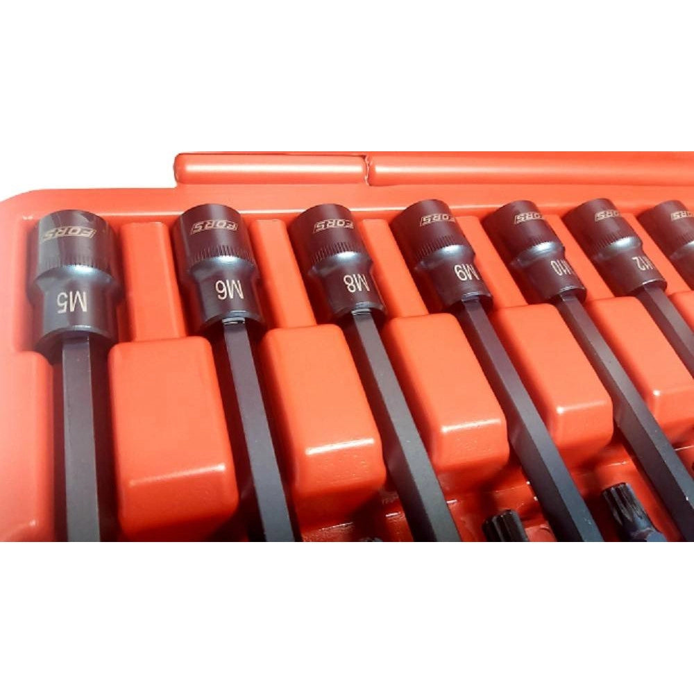 Trade Shop - Set 26 Pezzi Chiavi A Bussola Inserti Millerighe Xzn 1/2" Da M5 A M16 Fs-43614 -