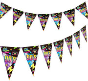 Decorazioni da festa anni 90 - 2 pacchi - banner e bandiera per festa adulto - decorazioni per party anni 90 - 2 set - bandiera e wimpel per festa di compleanno retro
