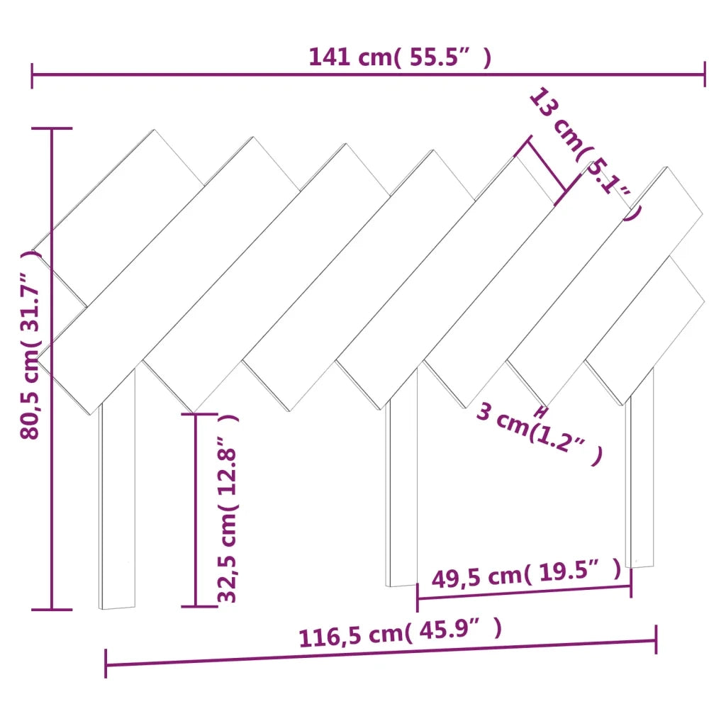 Testiera per Letto-Testata-Testiera Decorativa Ambra 141x3x80,5 cm Legno Massello di Pino