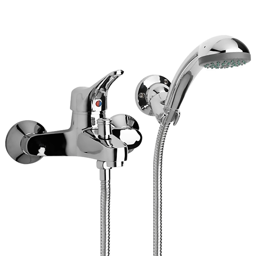 Miscelatore Rubinetto PAINI serie PILOT per vasca da bagno con flessibile e doccetta DUPLEX cod. 04CR105