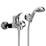 Miscelatore Rubinetto PAINI serie PILOT per vasca da bagno con flessibile e doccetta DUPLEX cod. 04CR105