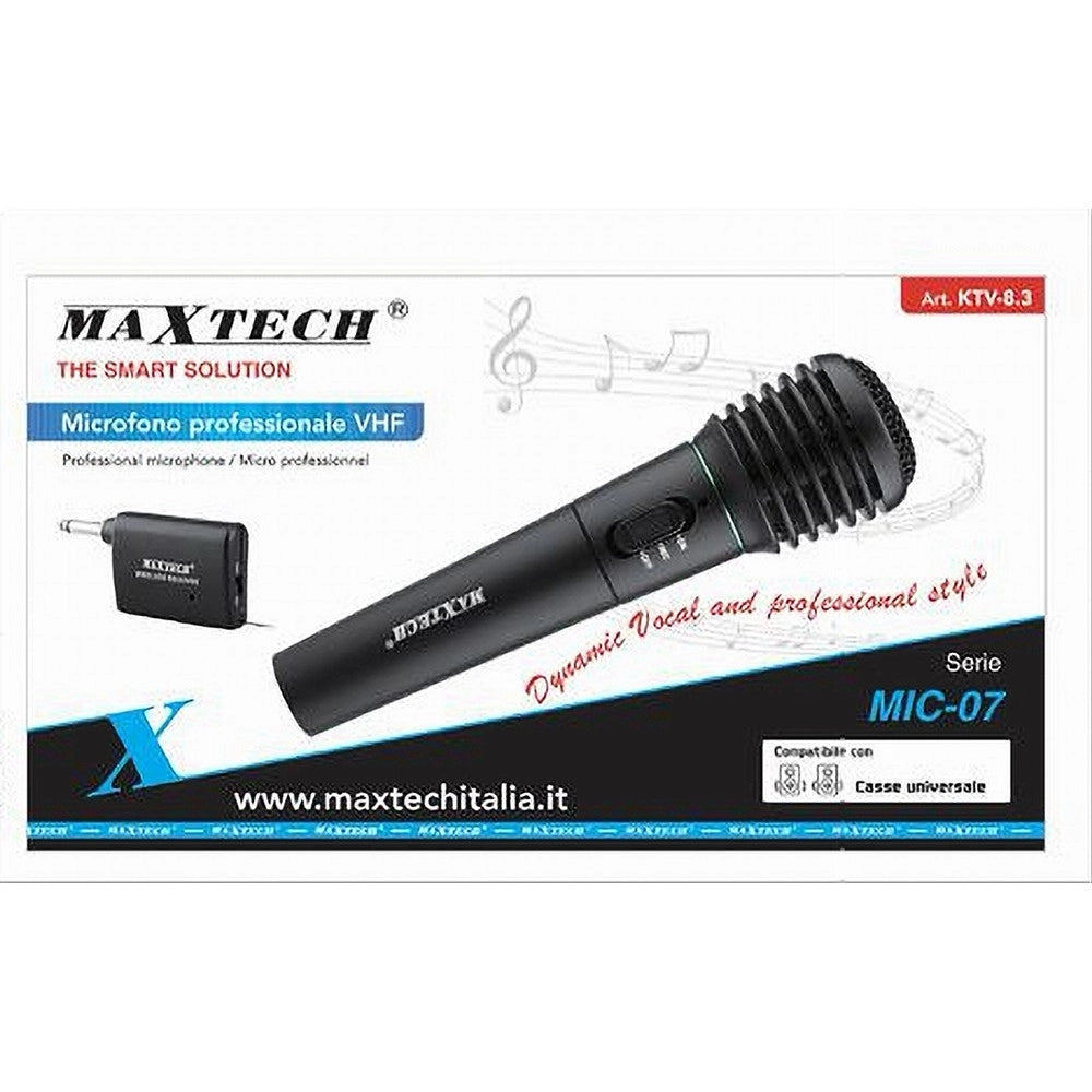 Trade Shop - Microfono Wireless Portatile Unidirezionale Con Ricevitore Karaoke Mic-07 Ktv-8.3 -