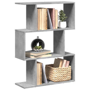 Libreria Divisorio 3Piani Grigio Cemento 70x24x97 cm Truciolato 858114