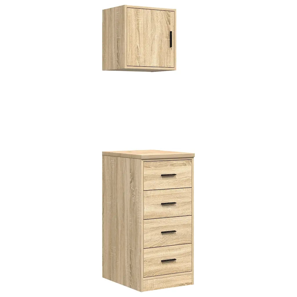 Armadi da Garage 2 pz Rovere Sonoma in Legno Multistrato CFW5480793