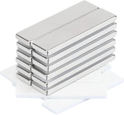 Magnetici extra forti da 12 pezzi, 40x10x3mm, magnetici adesivi, magnetici a lunga durata, magnetici self-adesivi, magnetici forti e grandi.