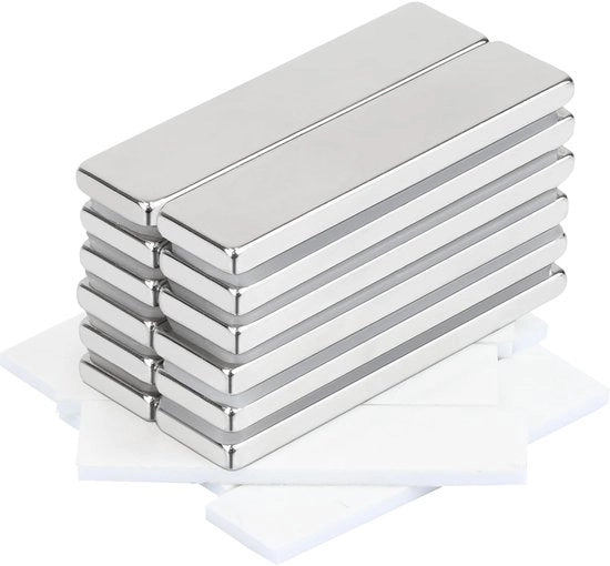 Magnetici extra forti da 12 pezzi, 40x10x3mm, magnetici adesivi, magnetici a lunga durata, magnetici self-adesivi, magnetici forti e grandi.