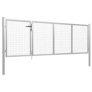 Cancello da Giardino in Acciaio 350x75 cm Argento 144340
