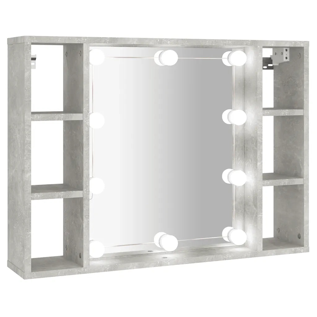 Mobile a Specchio con LED Grigio Cemento 76x15x55 cm CFW3969405