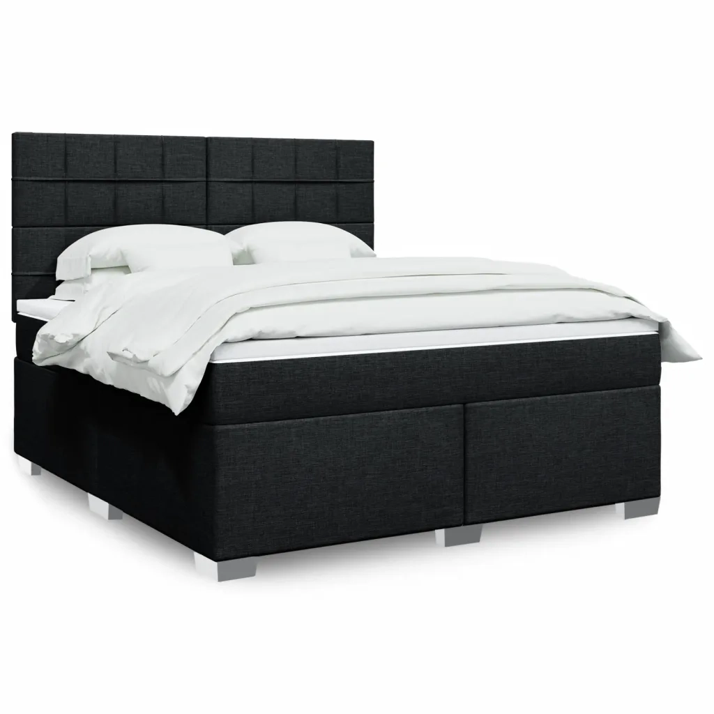 Giroletto a Molle con Materasso Nero 180x200 cm in Tessuto 3292869