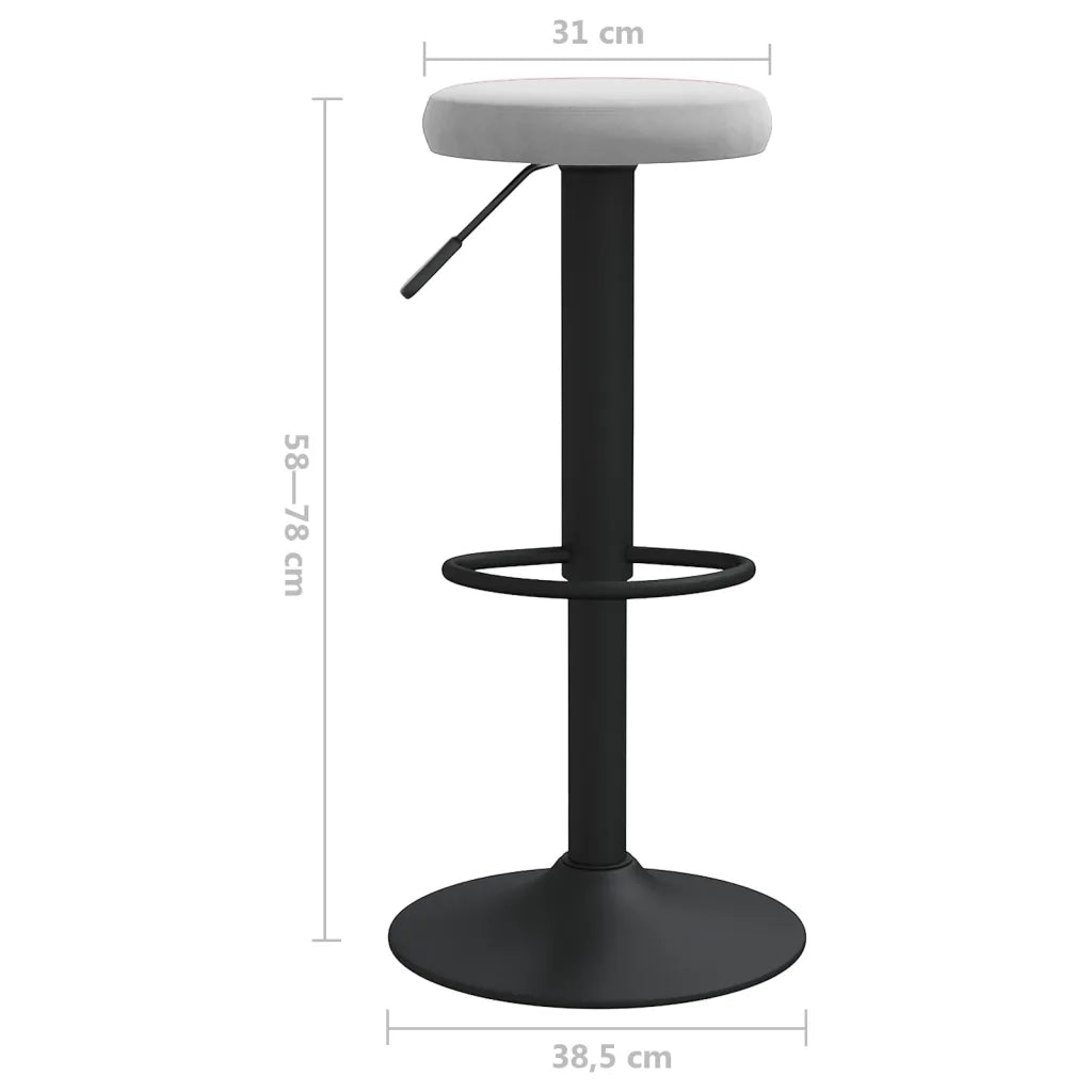 Sgabelli da Bar 2 pz Grigio Chiaro in Velluto cod mxl 54570
