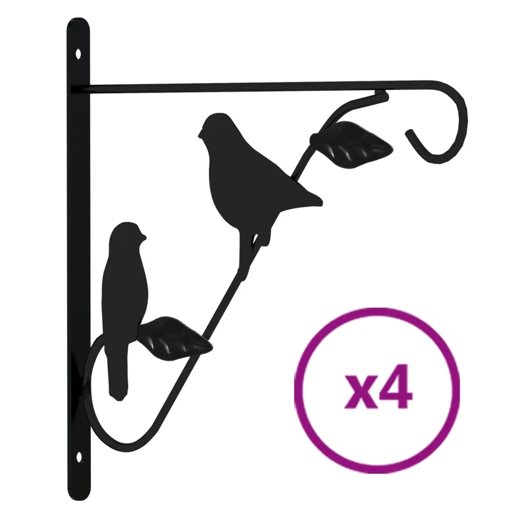 Ganci per Cesti Pensili 4 pz Neri in Acciaio CFW5048733