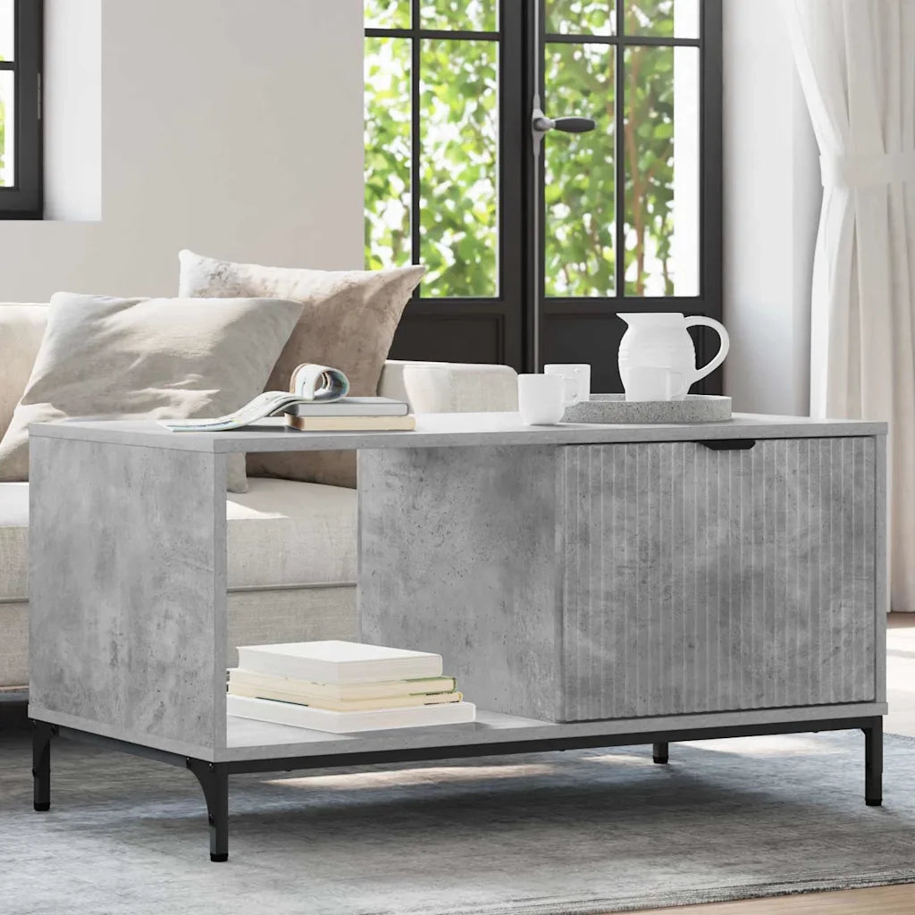 Tavolino da salotto con cassetto Grigio cemento 90 x 49 x 46 cm 883447