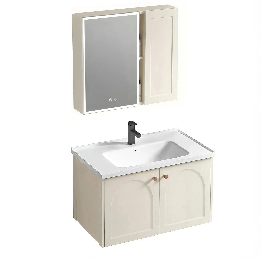 Set Di Mobili Da Bagno Con Lavabo Denver 60cm Creme