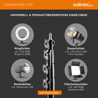 AIR 380 Deluxe Set 2 stativi per luci, altezza max 380 cm, cavalletto fotografico per flash con capacità di carico di 15 kg, treppiede per studi fotografici e outdoor