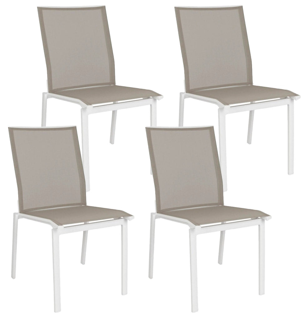Set 4 Sedie da Giardino 50x61x88,5h cm Cruise Bianco