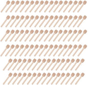 Set di Mini Lepeli in Legno - 100 Stuks - 8 cm - Duraturo - Antibatterico - Superficie in Legno Liscio - Pennello per Miele