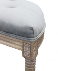 Panca Margi in Velluto Grigio 125x45x48 h cm in Legno Grigio