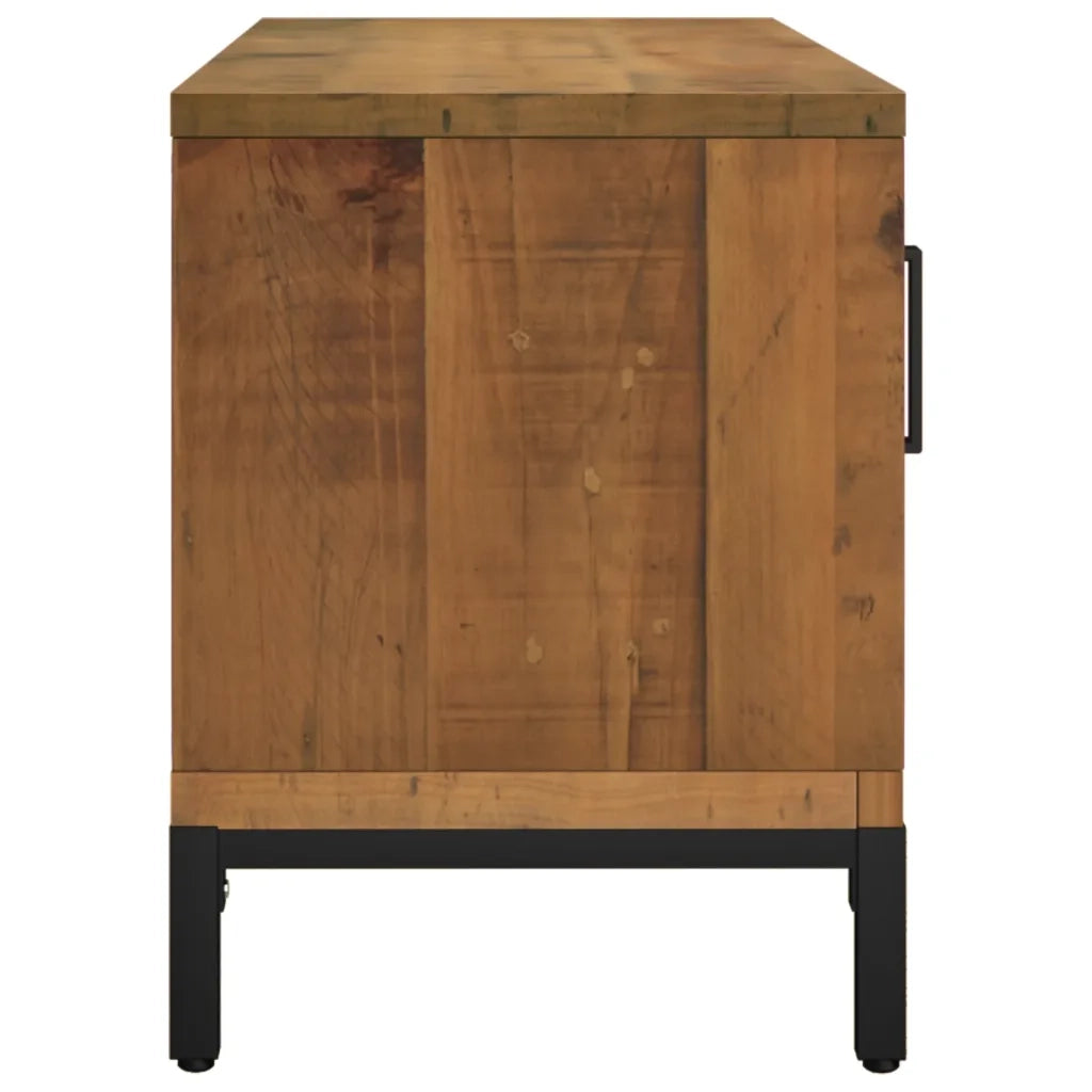 Mobile TV Marrone 90x30x40 cm Legno Massello di Pino Riciclato