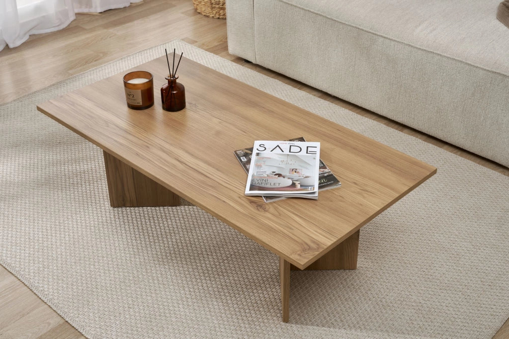 Tavolino da caffè in legno "Sabin" - 60 x 119 x 40 cm - Rovere