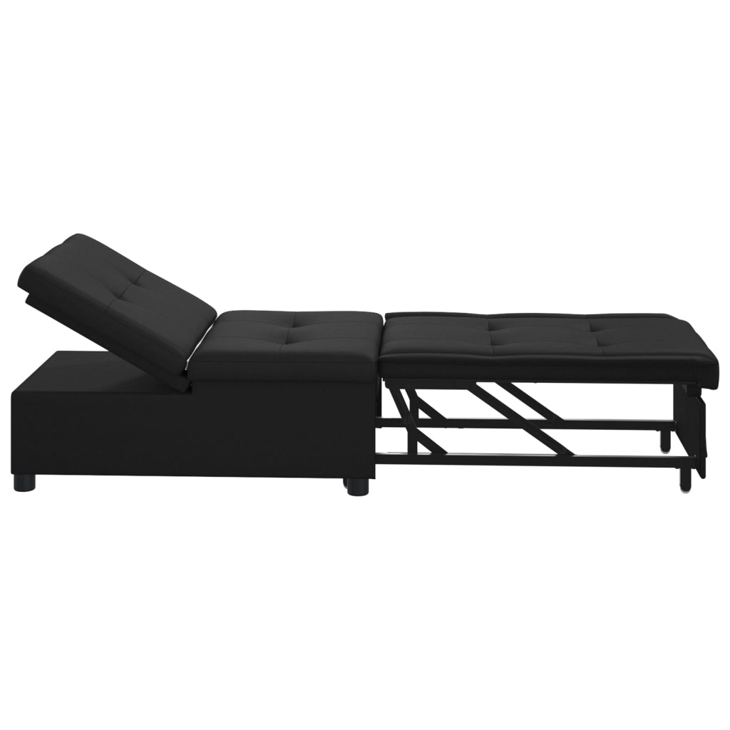 vidaXL Divano letto con cuscino Nero 67 x 194 x 82 cm Legno compensato