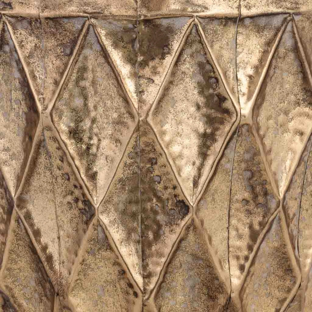 Fioriera in metallo dorato 38,5x38,5x34h cm