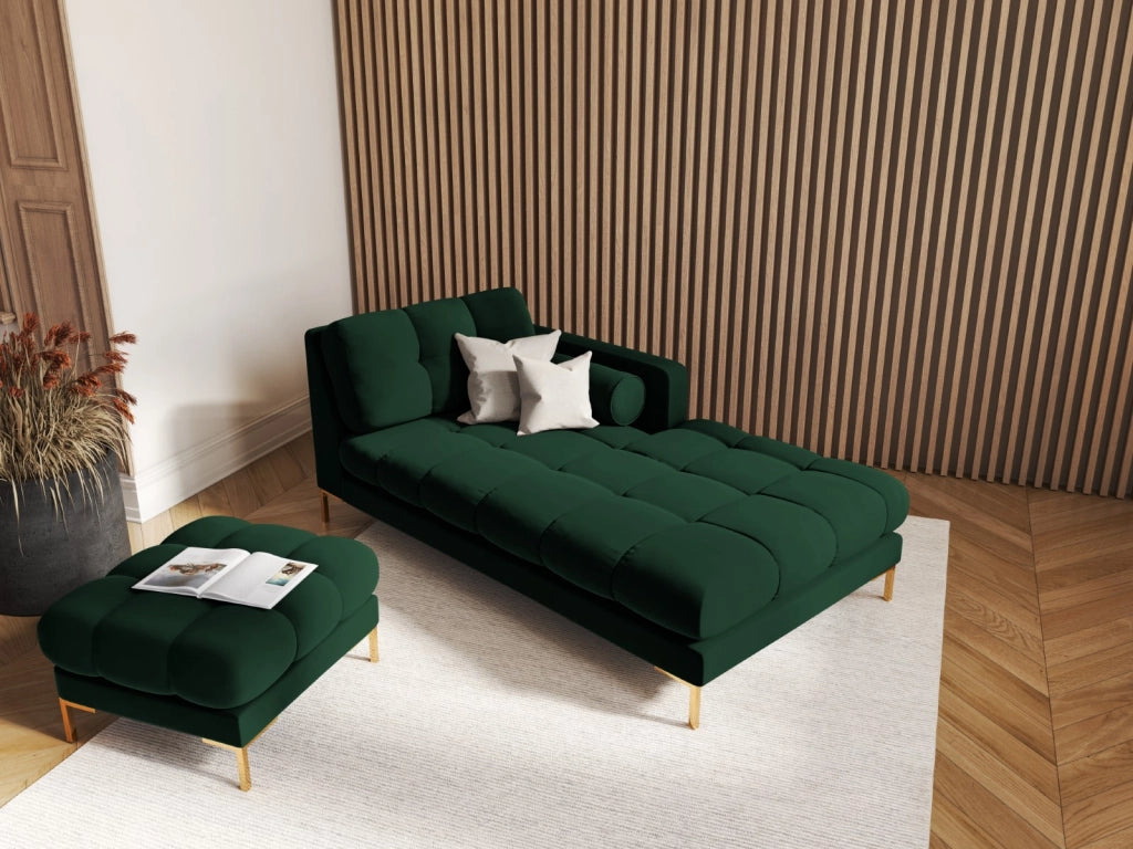 Cosmopolitan Design - Pouf "Bali" in velluto verde bottiglia 