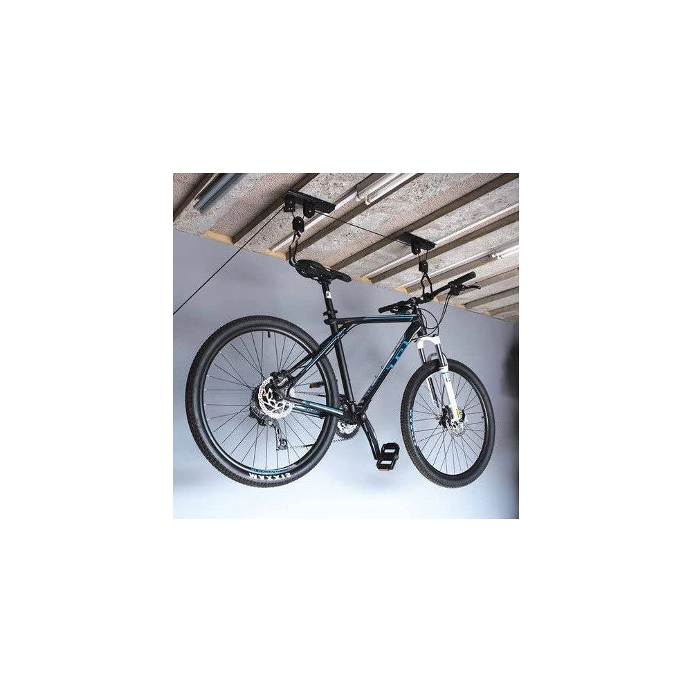 Trade Shop - Portabici Sospensione Appendi Bici Soffitto Cantina Garage Carrucola 1 Bici 20kg -