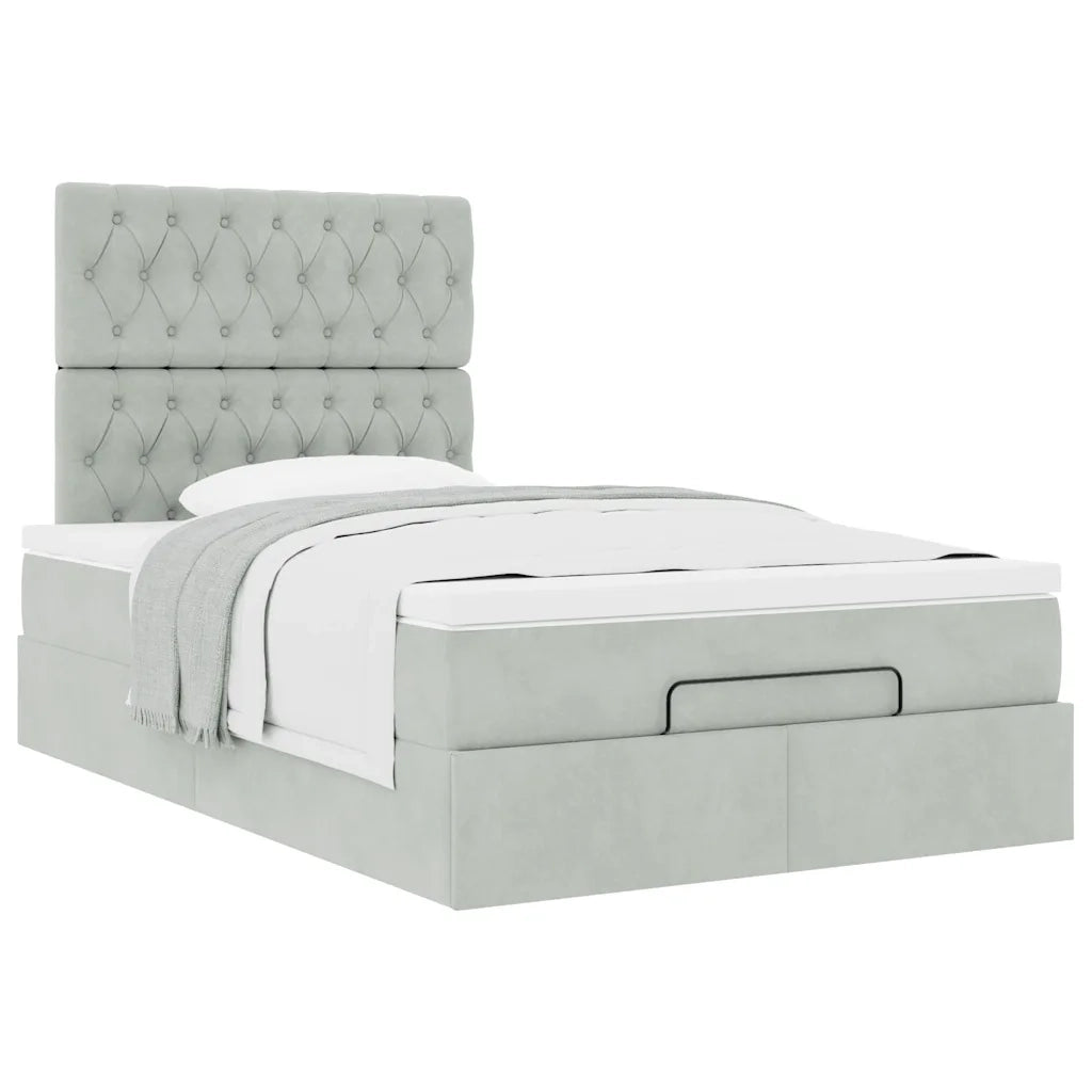 Struttura Letto Pouf con Materassi 120x200 cm Velluto 3313535