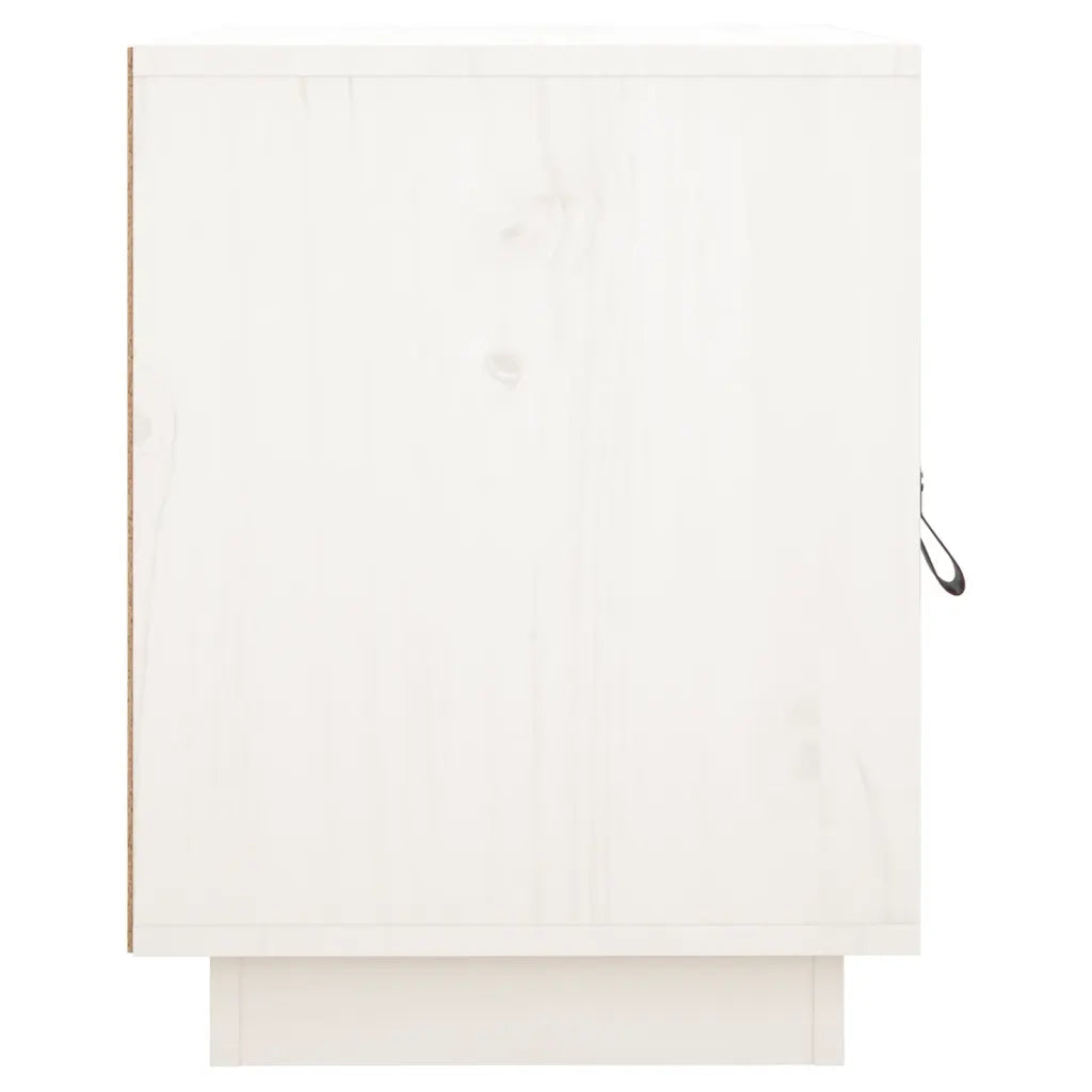 Comodino Bianco 40x34x45 cm in Legno Massello di Pino cod mxl 29961