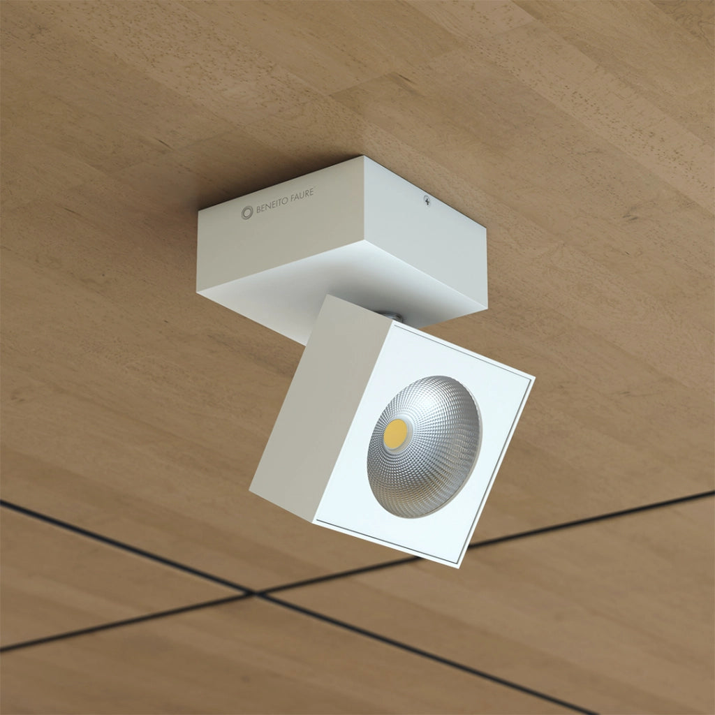 Applique LED Orientabile Rubyc Surface 14W 40° Switch CCT 2700K/3200K/4000K Dimmerabile TRIAC Nero Opaco - Beneito & Faure