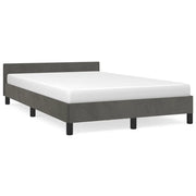 Letto matrimoniale | Letto per adulti | Giroletto senza Materasso Grigio Scuro 120x190 cm Velluto