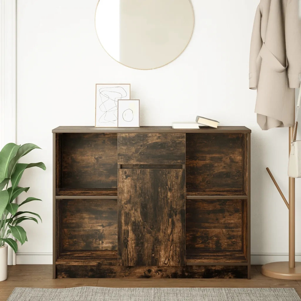 Credenza con Cassetto Rovere Fumo 101x35x76 cm in Truciolato 861566