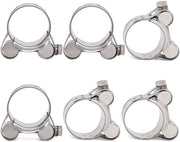 Set di viti a clip 6 pezzi - Acciaio inox 304 - Campo di apertura 32-35 mm - Larghezza della cinghia 20 mm - Sistema di fissaggio robusto - Resistente alla corrosione - Viti a clip per tubi