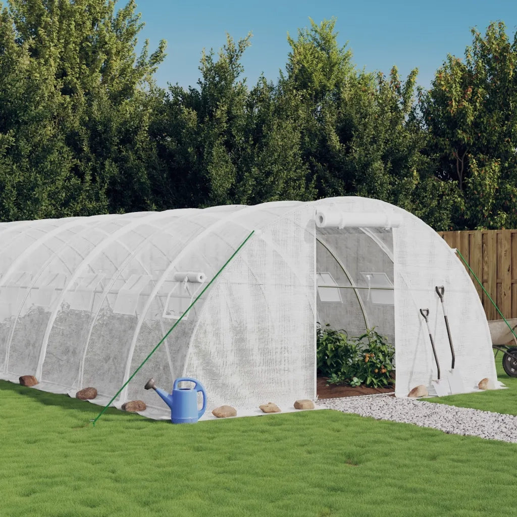Serra con Telaio in Acciaio Bianco 32 mÂ² 8x4x2 m