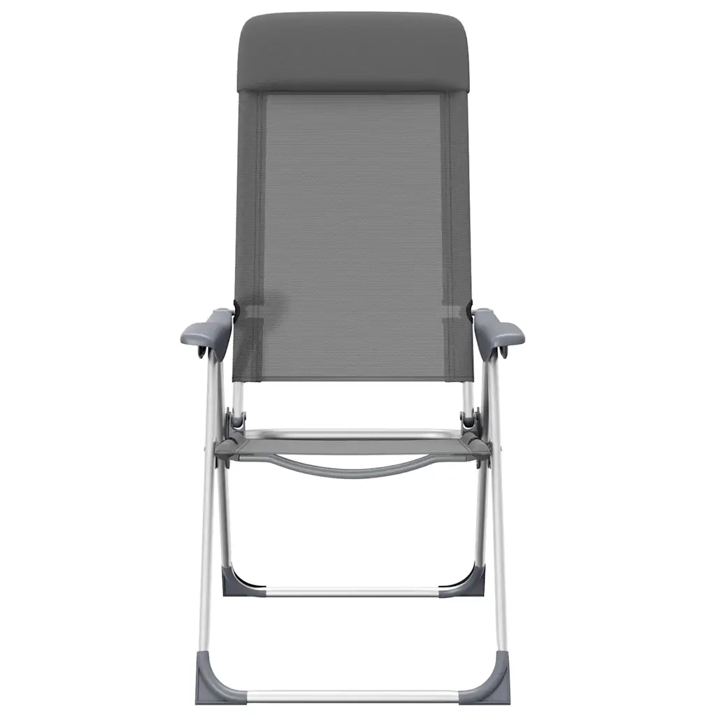 Sedie Pieghevoli da Campeggio 4 pz Grigio in Alluminio 44307