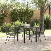 Set da Pranzo per Giardino 5 pcs Nero polyrattan 3380891