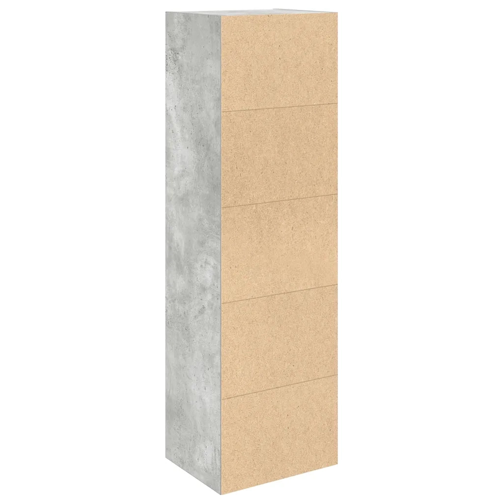 Libreria-Scaffale per Libri-Mobile di Stoccaggio Grigio Cemento 31x24x102 cm in Legno Multistrato