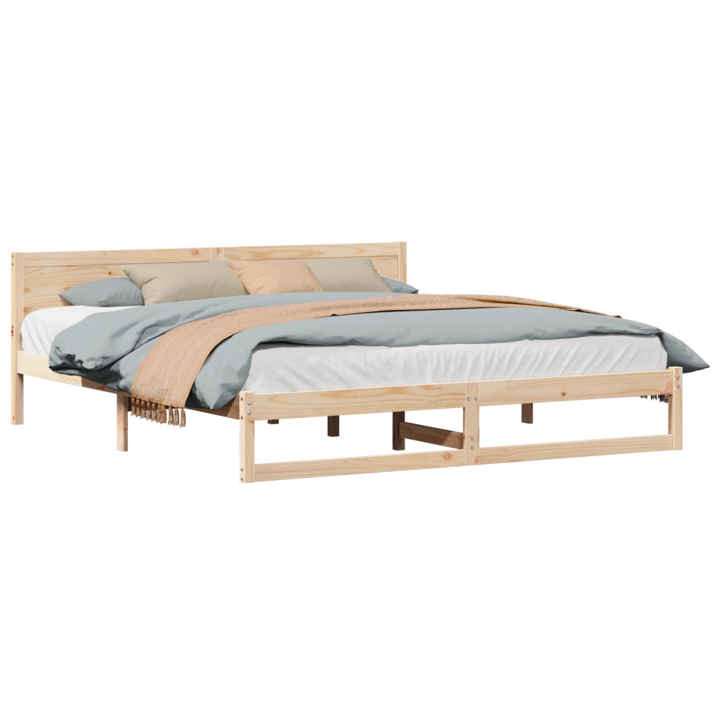 Struttura Letto Legno Naturale Legno Massello di Pino 180 x 200 cm