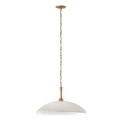 Lampada a sospensione minimal oro, paralume bianco E27