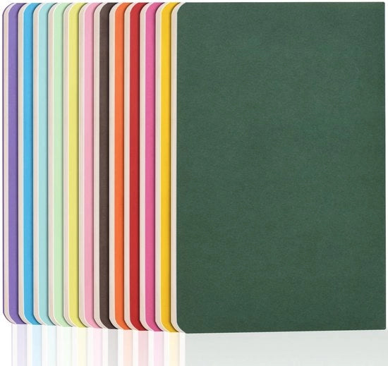 Quaderno A5 - 12-pack - 60 pagine - Copertina morbida - Colori vari - Carta da scrivere di alta qualità 80gsm - Scritture