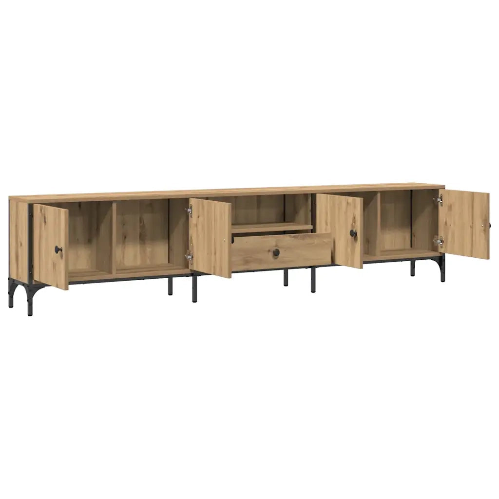 Mobile TV Cassetto Rovere Artigianale 200x25x44cm in Truciolato