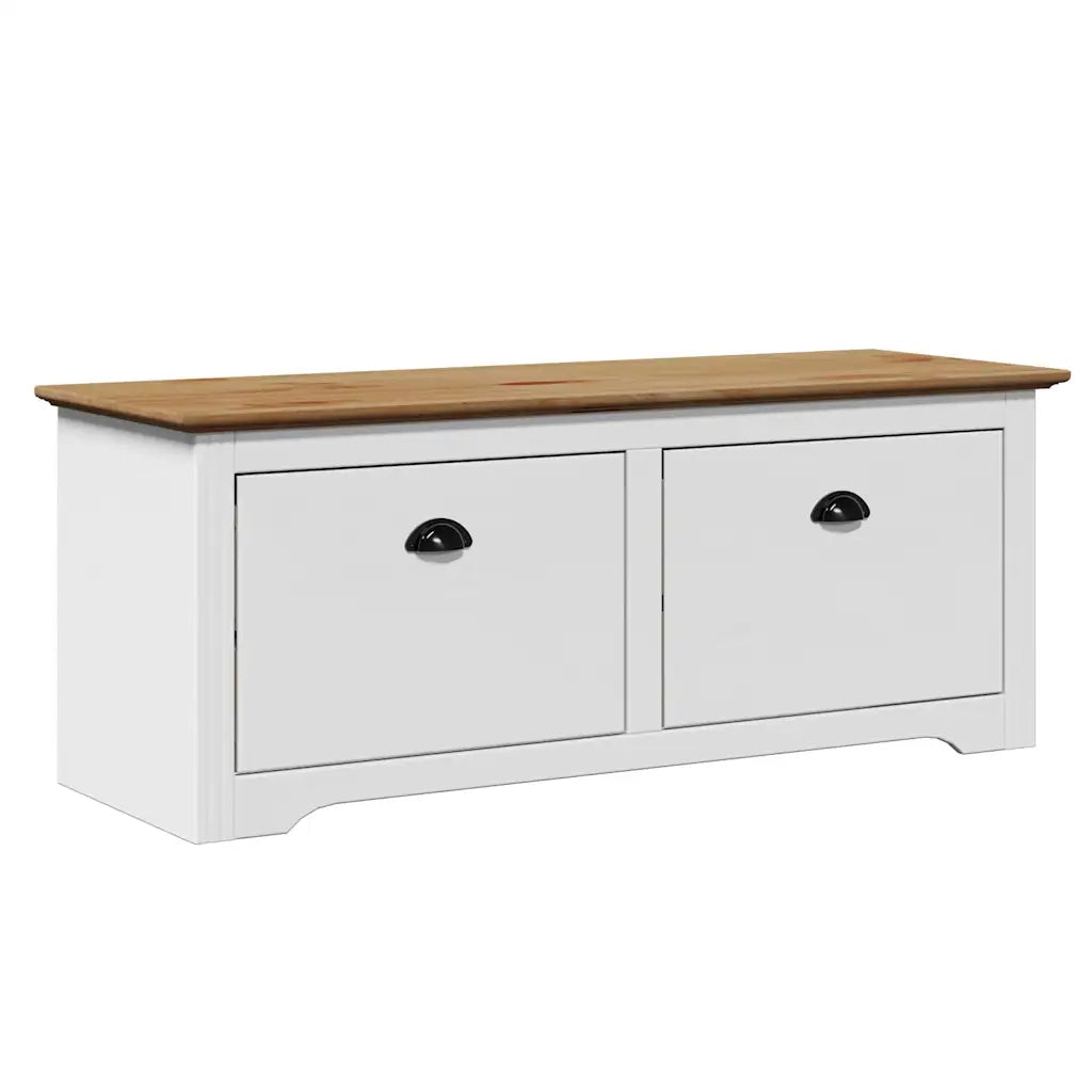 vidaXL Panca da Ingresso BODO Bianca e Marrone 114x40x45 cm