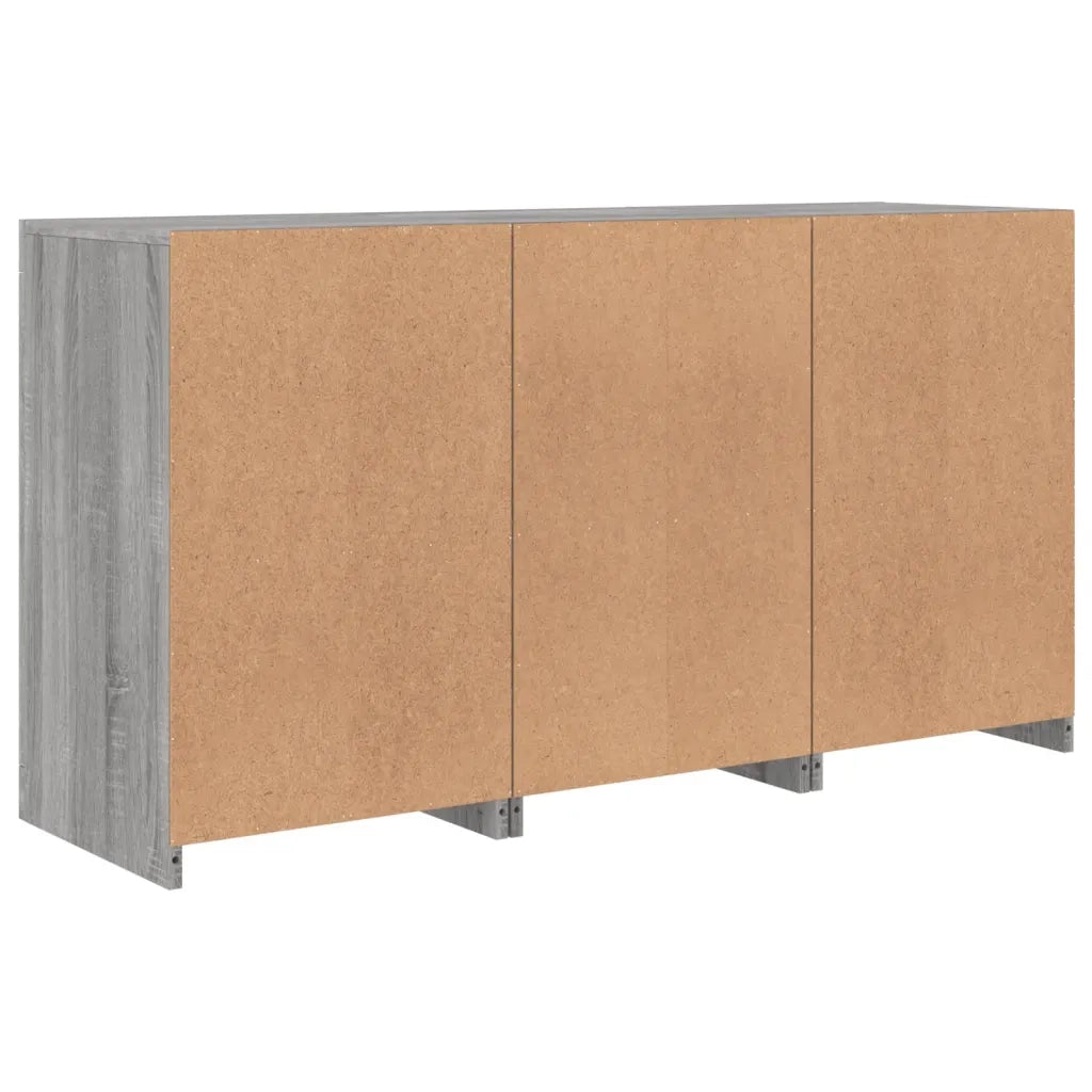 Credenza con Luci LED-Buffet-Armadio da cucina Grigio Sonoma 123x37x67 cm 854673