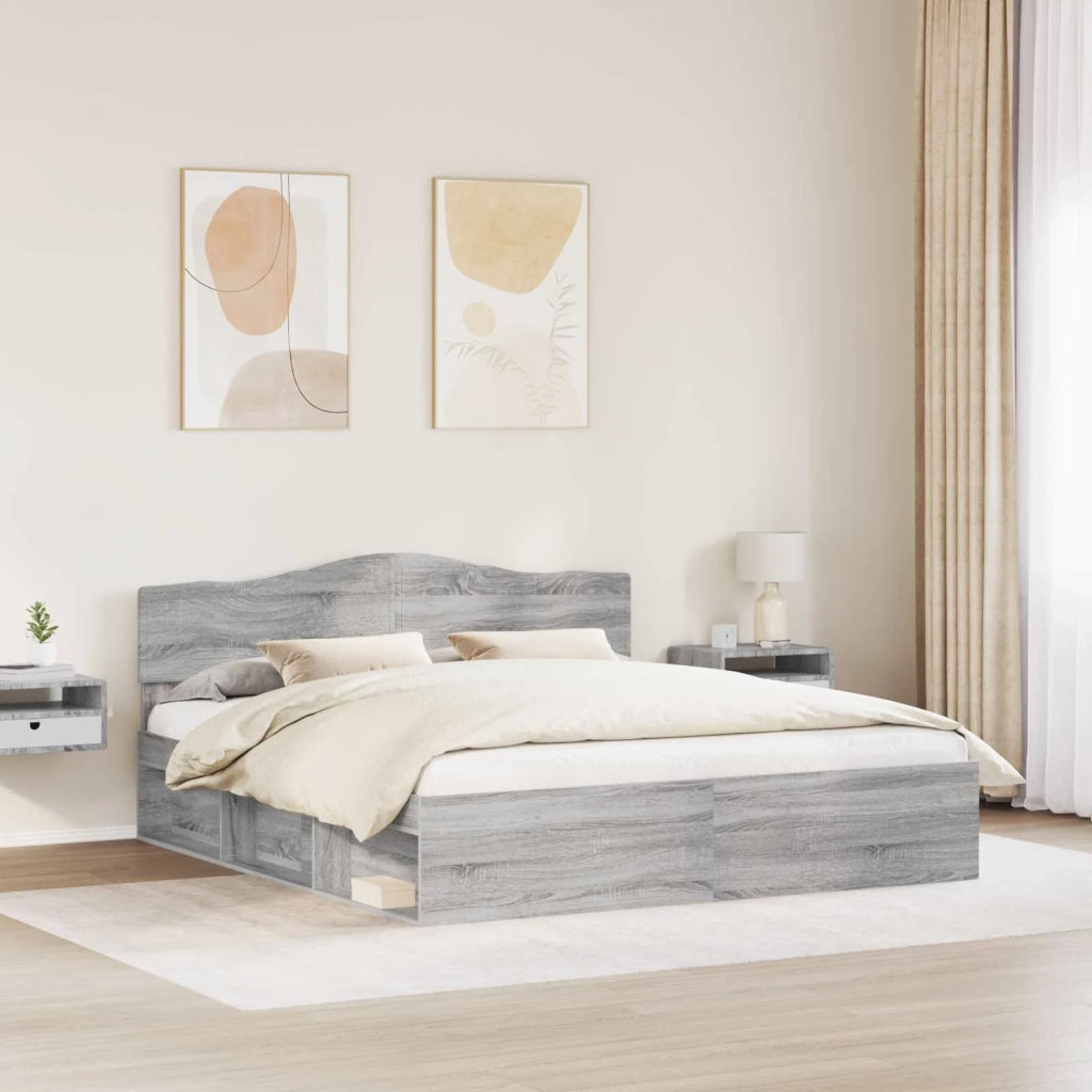 Struttura del letto Grigio Sonoma 180 x 200 cm Pino massello