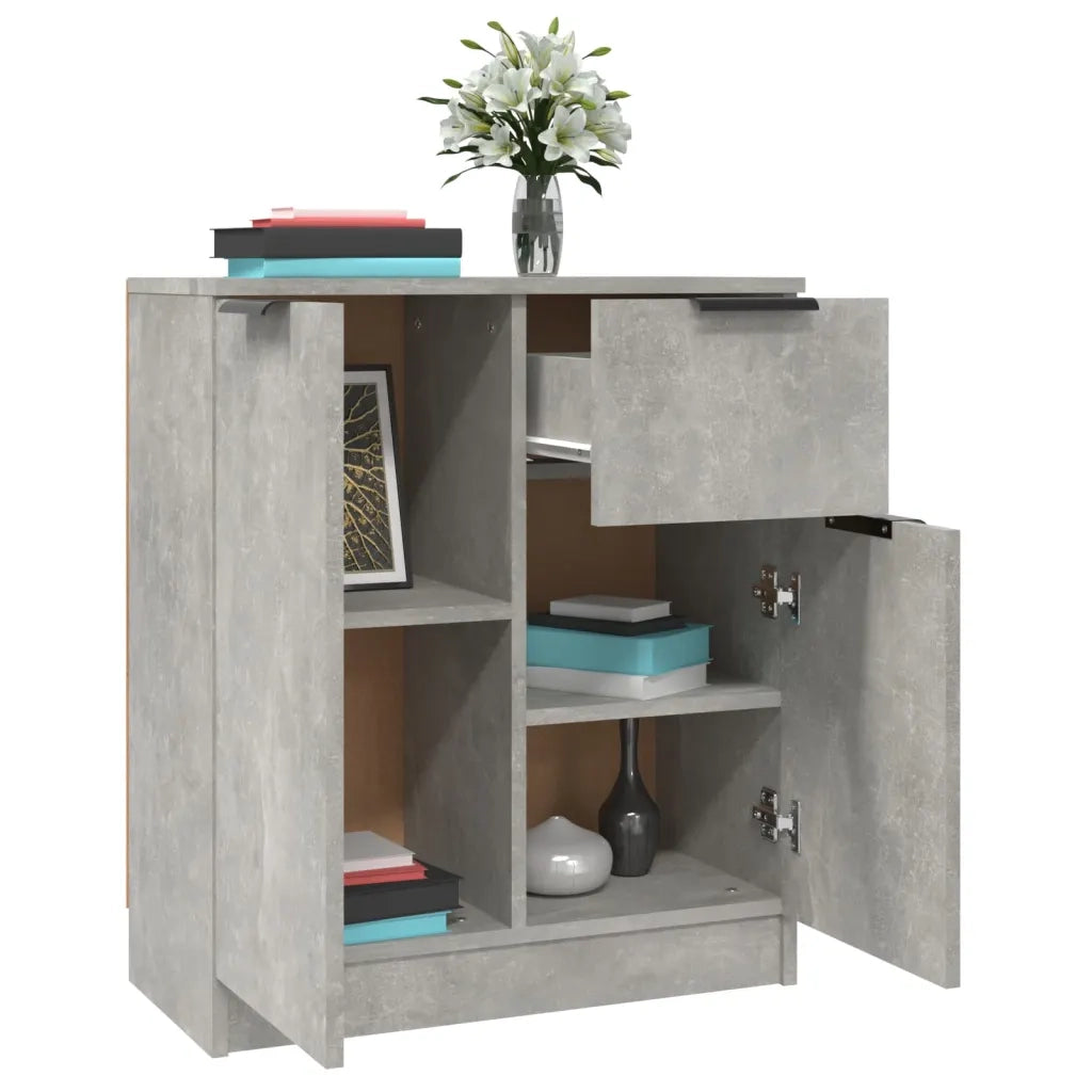 Credenze 2 pz Grigio Cemento 60x30x70 cm in Legno Multistrato 3115815