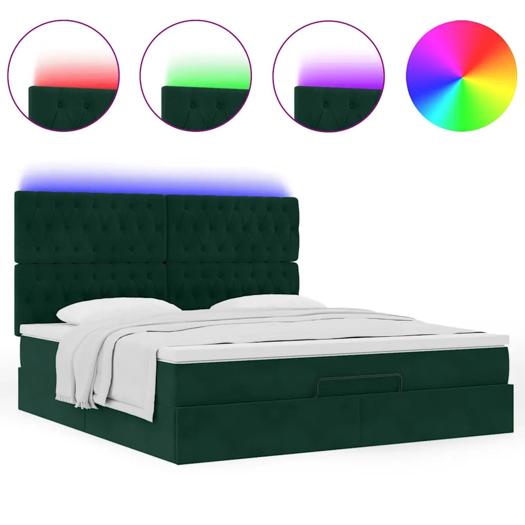 Struttura Letto Pouf con Materassi 160x200 cm Velluto