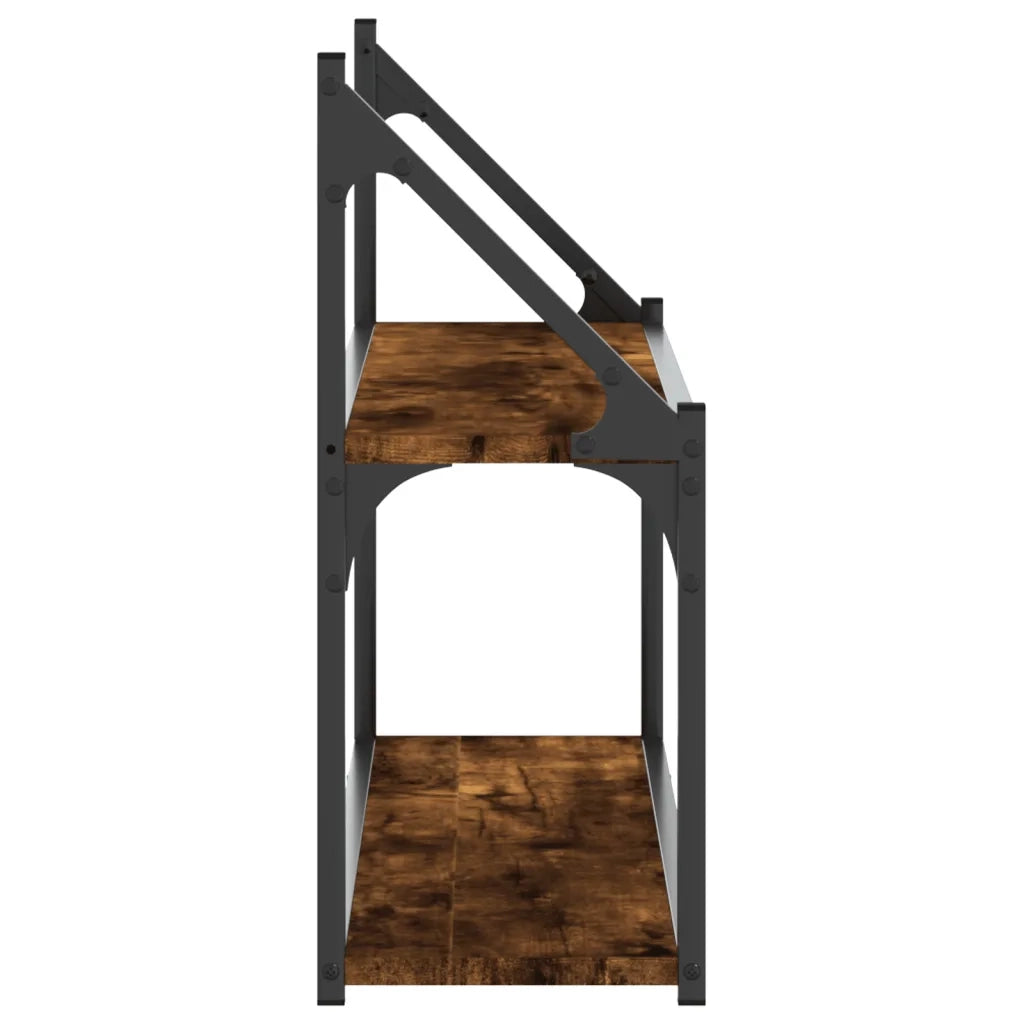 Scaffale a Parete 2 Ripiani Rovere Fumo 80x21x51 cm Multistrato 835466
