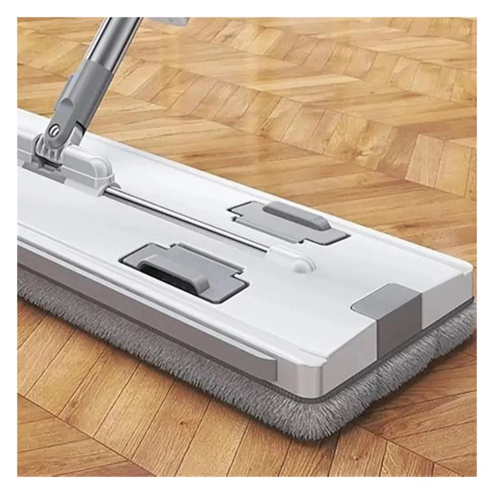 Trade Shop - Mocio Piatto Girevole A 360° Per Pulizia Lava Pavimenti Strizzatore Manico Regolabile -
